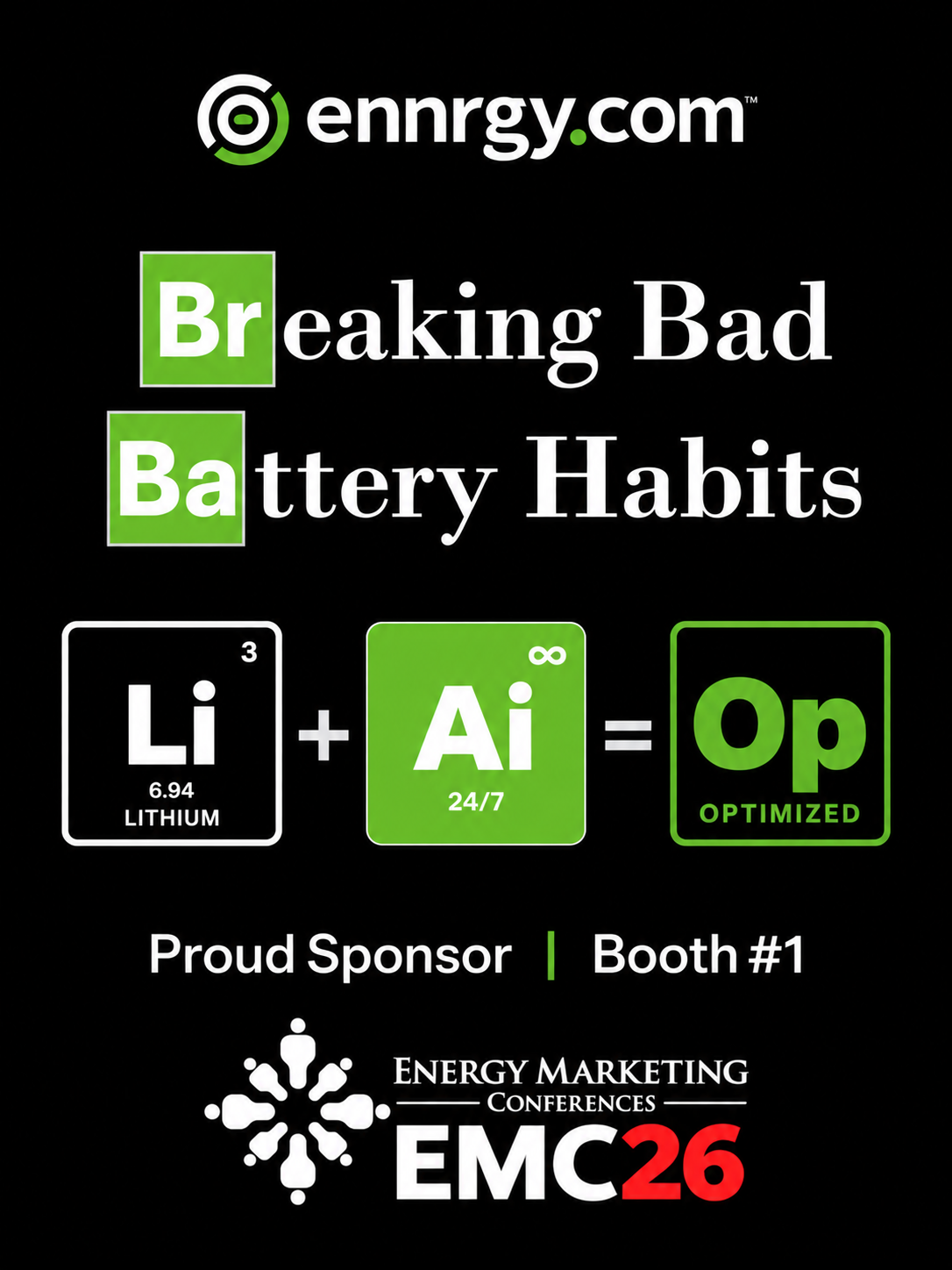 Breaking Bad Battery Habits — Lithium plus AI equals Optimized — ennrgy.com at EMC26